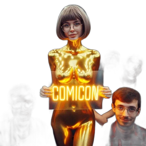 comic book art, concept art, cartoon, con-goer transparent PNG cut-out