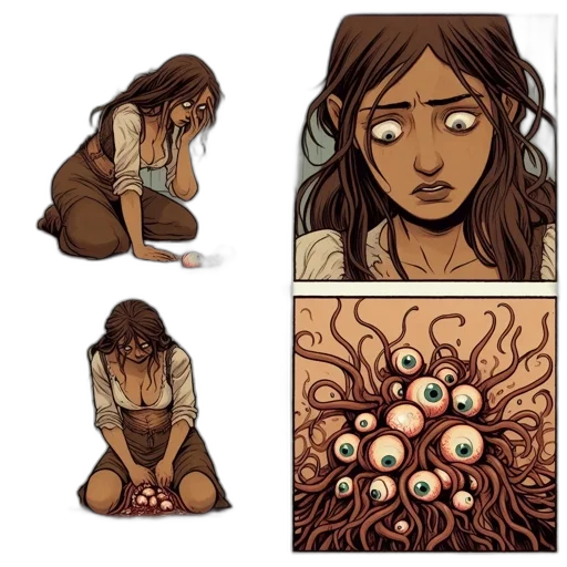 creature, concept art, comic book art, pixel art transparent PNG cut-out