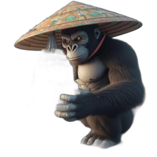 hat, umbrella, mask, staff transparent PNG cut-out