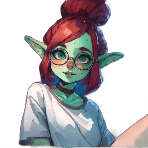staff, face, watercolor, fantasy art transparent PNG cut-out