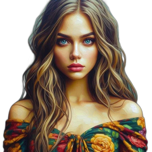 face, dress, hair, jewelry transparent PNG cut-out