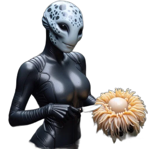 mask, creature, flower, robot transparent PNG cut-out