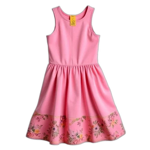 dress, pink, floral, pattern transparent PNG cut-out