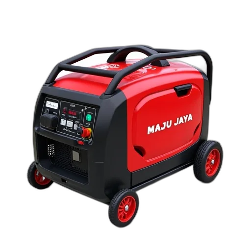 red, black, portable, generator transparent PNG cut-out