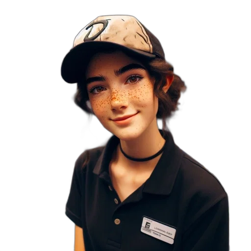 staff, hat, face, hair transparent PNG cut-out