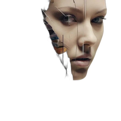 face, mask, robot, hair transparent PNG cut-out