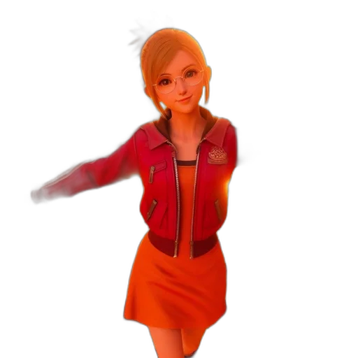 jacket, dress, staff, 3d render transparent PNG cut-out