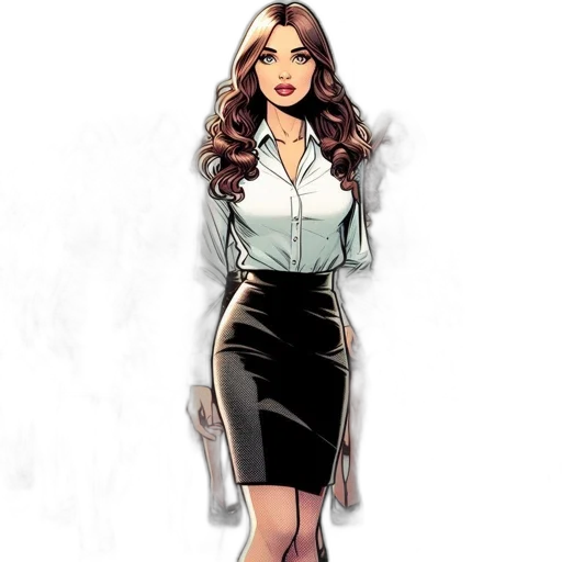 dress, staff, comic book art, cartoon transparent PNG cut-out