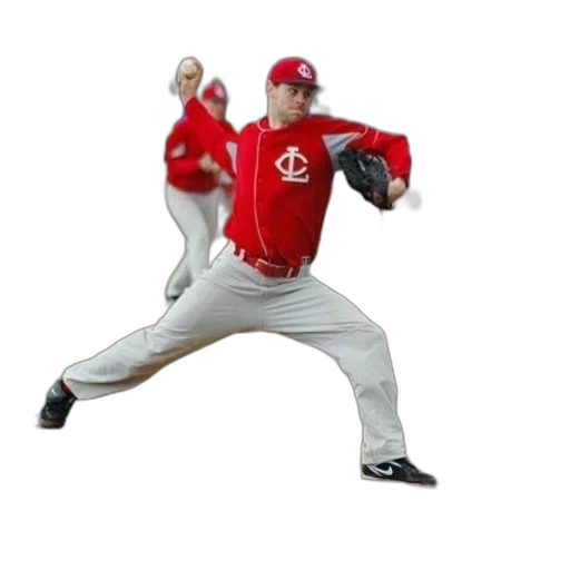 photorealistic, baseball, player, red transparent PNG cut-out