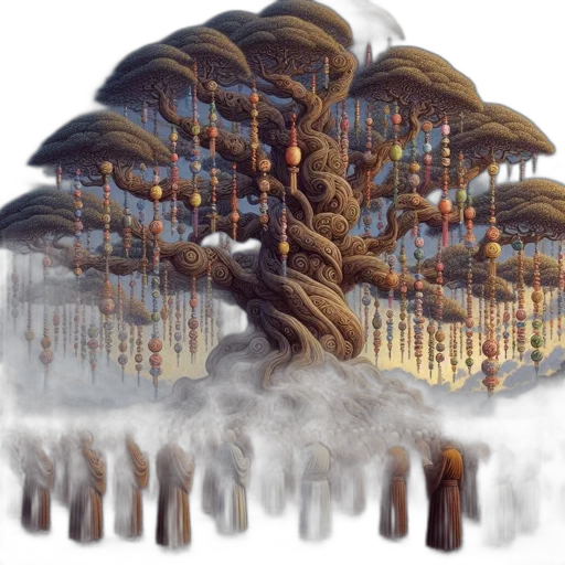 tree, umbrella, hair, staff transparent PNG cut-out