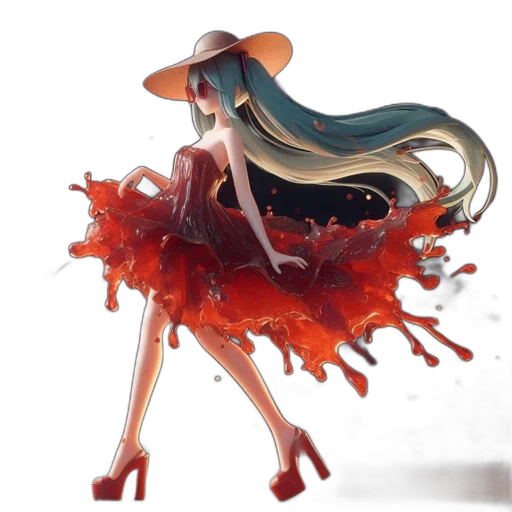 dress, hair, creature, hat transparent PNG cut-out