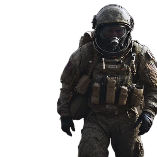 jacket, mask, staff, face transparent PNG cut-out