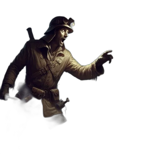 weapon, staff, jacket, mask transparent PNG cut-out