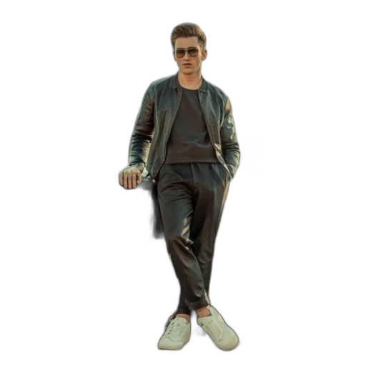 jacket, shoes, 3d render, photorealistic transparent PNG cut-out