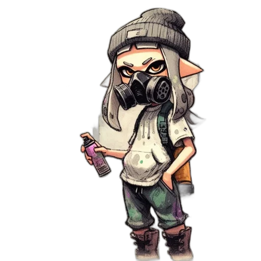 weapon, staff, mask, jacket transparent PNG cut-out