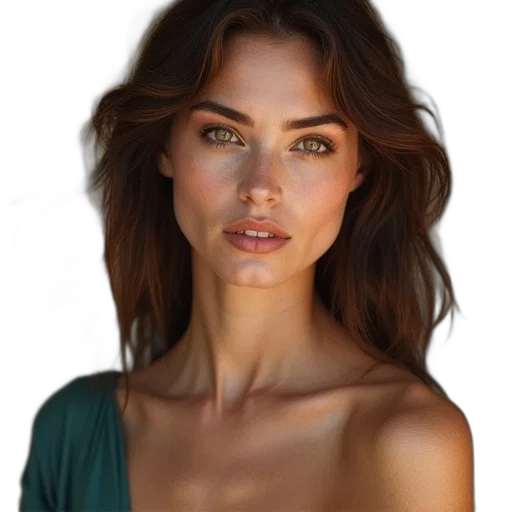 face, dress, jewelry, hair transparent PNG cut-out
