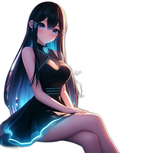 dress, robot, weapon, staff transparent PNG cut-out