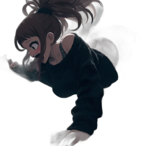 creature, mask, hair, jacket transparent PNG cut-out