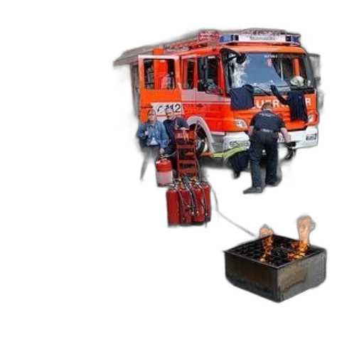 robot, 3d render, concept art, fire transparent PNG cut-out