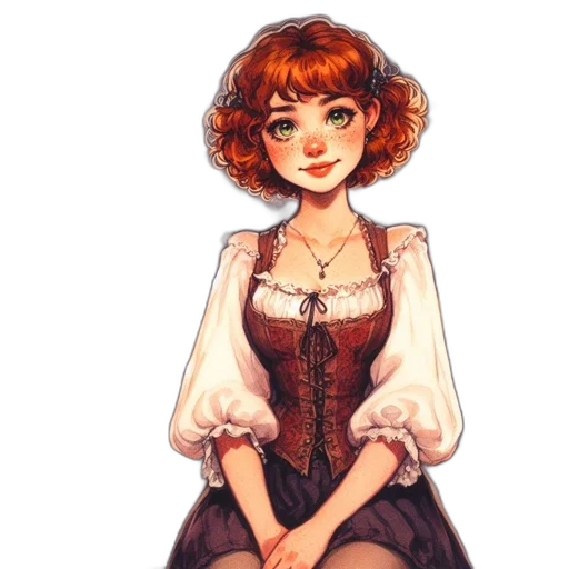 dress, face, staff, crown transparent PNG cut-out