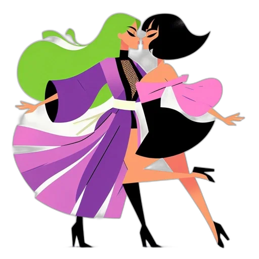 dress, cartoon, concept art, neon transparent PNG cut-out