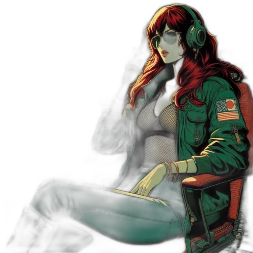 jacket, comic book art, concept art, cyberpunk transparent PNG cut-out