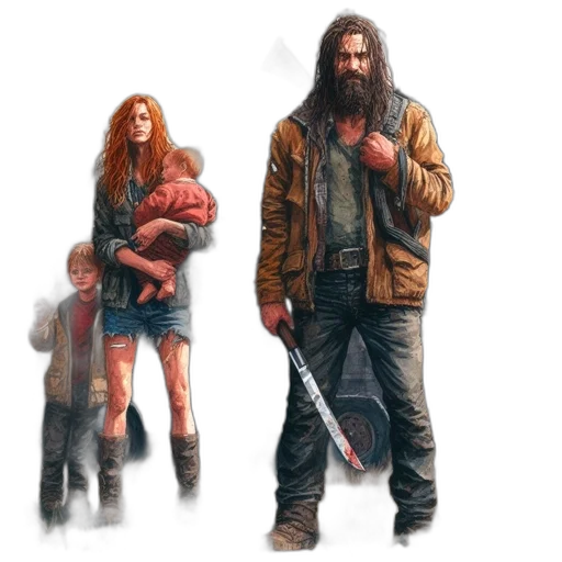 concept art, comic book art, fantasy art, pixel art transparent PNG cut-out