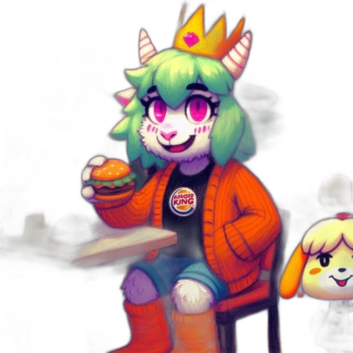 crown, food, staff, creature transparent PNG cut-out