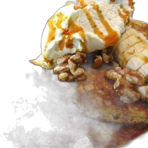 food, photorealistic, plate, pancakes transparent PNG cut-out