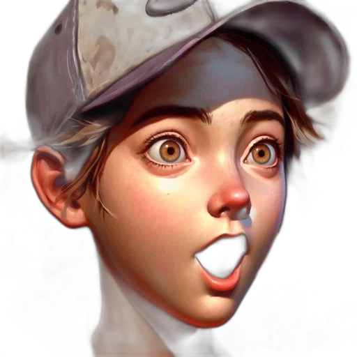 face, hat, staff, photorealistic transparent PNG cut-out