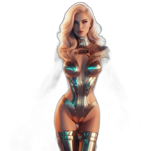 dress, robot, concept art, comic book art transparent PNG cut-out