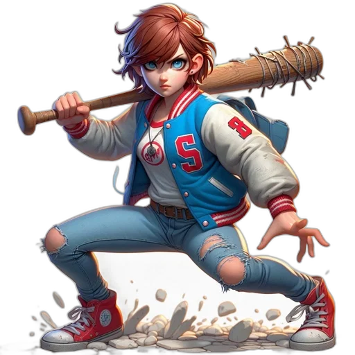weapon, jacket, staff, concept art transparent PNG cut-out