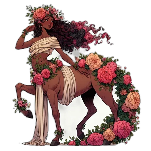 dress, crown, flower, fantasy art transparent PNG cut-out