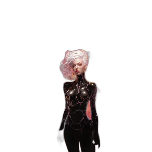 hair, jacket, robot, creature transparent PNG cut-out