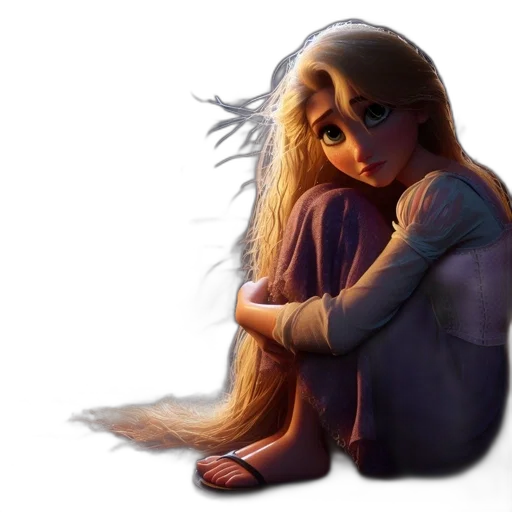 dress, hair, face, creature transparent PNG cut-out