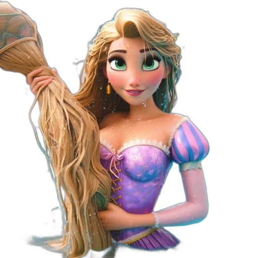 hair, dress, 3d render, fantasy art transparent PNG cut-out