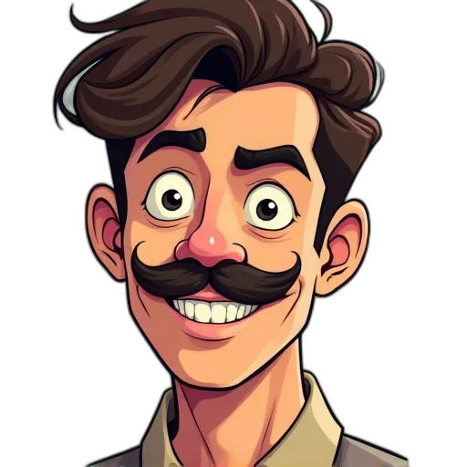 face, staff, cartoon, concept art transparent PNG cut-out