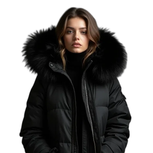 jacket, dark, monochrome, model transparent PNG cut-out