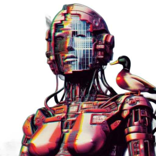 robot, cyberpunk, pixel art, concept art transparent PNG cut-out
