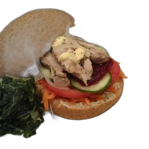 food, sandwich, chicken, vegetables transparent PNG cut-out