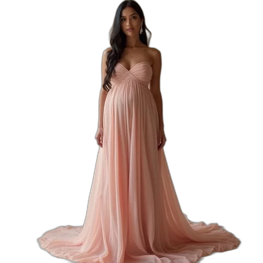 dress, pastel, earth tones, strapless transparent PNG cut-out