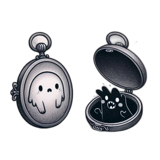 jewelry, concept art, monochrome, two transparent PNG cut-out