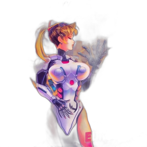 dress, robot, weapon, staff transparent PNG cut-out