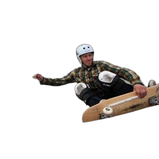 man, plaid, shirt, helmet transparent PNG cut-out