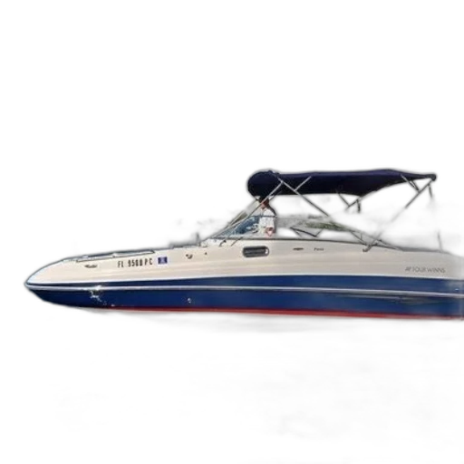 white, boat, blue, red transparent PNG cut-out