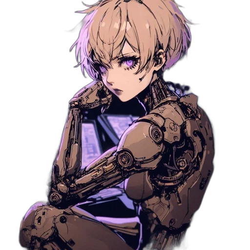 robot, weapon, jacket, staff transparent PNG cut-out