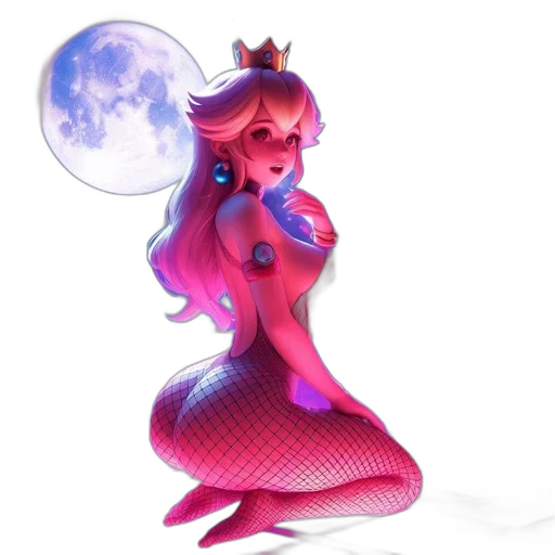 dress, crown, creature, staff transparent PNG cut-out