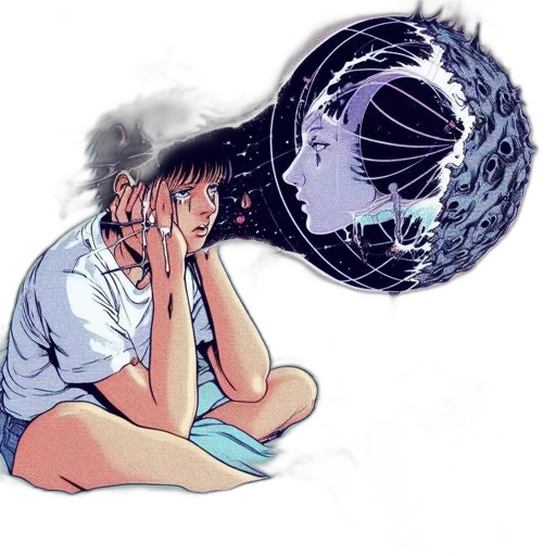 staff, vaporwave, concept art, pixel art transparent PNG cut-out