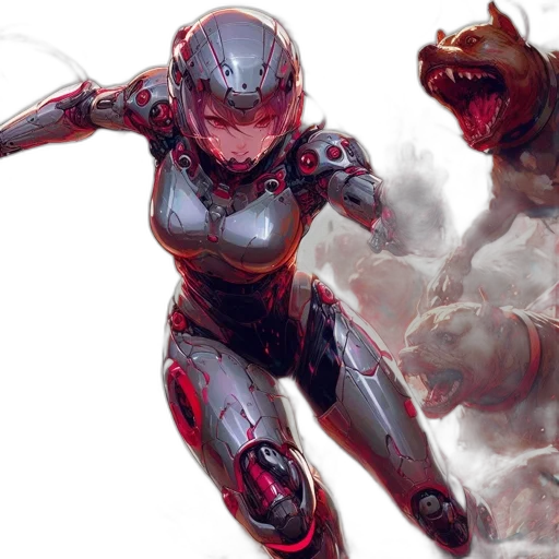 concept art, comic book art, cyberpunk, fantasy art transparent PNG cut-out