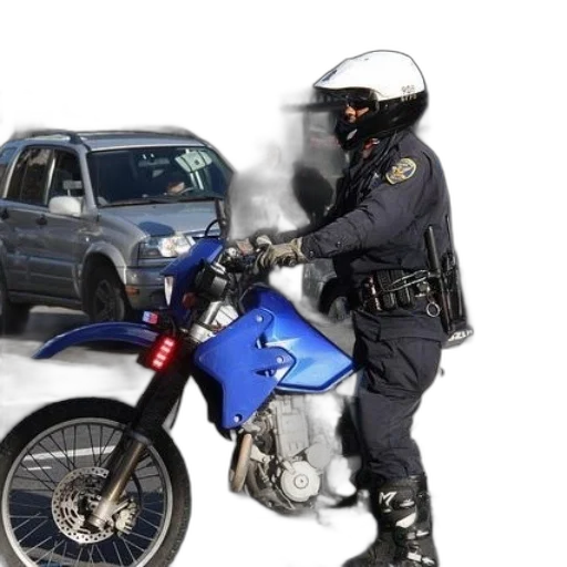 police, officer, blue, motorcycle transparent PNG cut-out